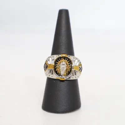 Bague (Argent, Or, Noir) Argent