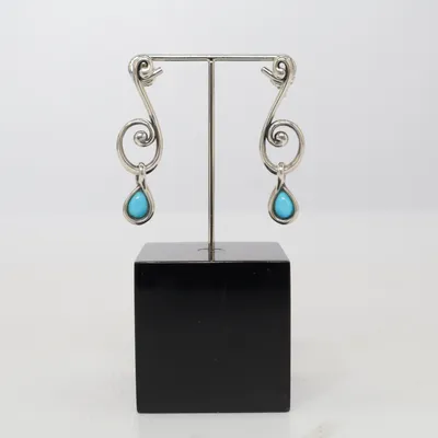 Boucles d'oreilles (Turquoise, Argent) de CP Argent
