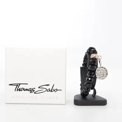 Armbånd (Sort, Sølv) fra Thomas Sabo Sølv, Ukendt metal