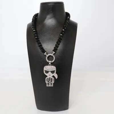 Collier (Noir, Argent) de Karl Lagerfeld Métal inconnu