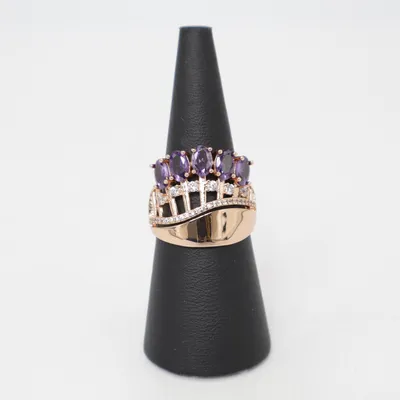 Ring (Guldfärgad, Lila) Guldpläterad