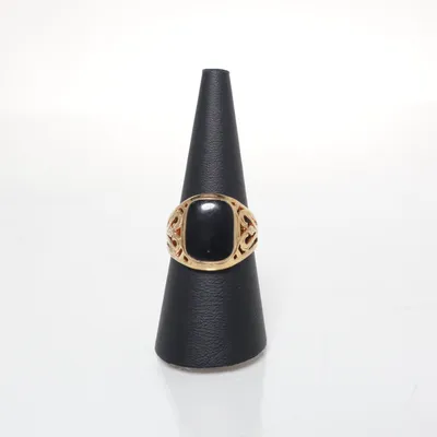 Ring (Guldfärgad, Svart) Guldpläterad