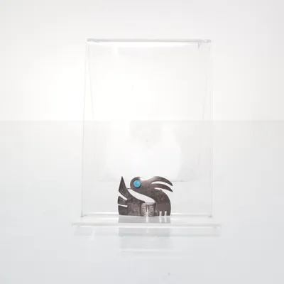 Brosch (Vogel, Kranich?) Silver