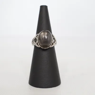 Ring (Natürlicher schwarzer Mondstein echt Silber neu) Silver
