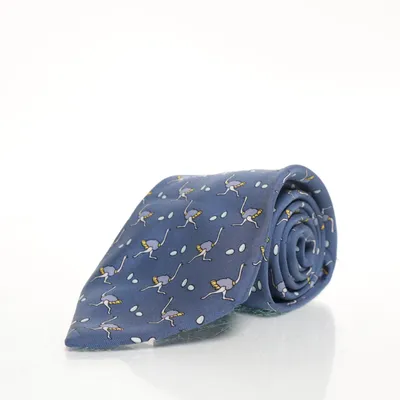 Stropdas (Blauw, Meerkleurig) van Hermès Zijde
