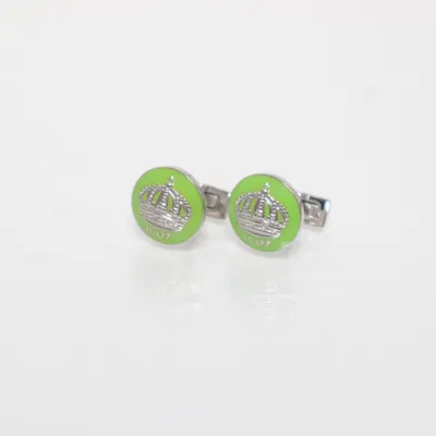 Manschettknappar (Grön, Silverfärgad) från Skultuna Okänd metall