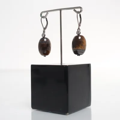 Oorbellen (Bruin, Meerkleurig) Zilver