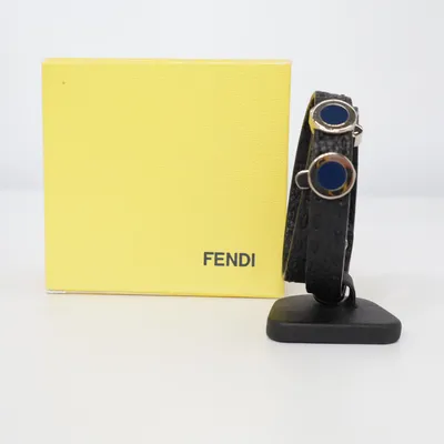 Bracelet (Noir, Argent) de Fendi Cuir