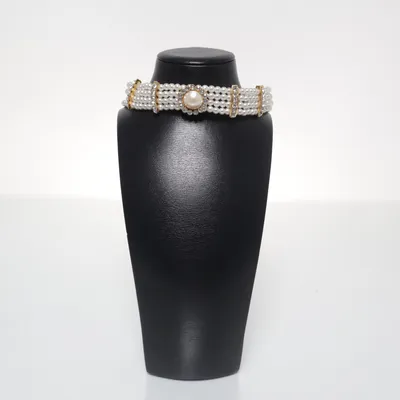 Choker (Vit, Guldfärgad) Okänd metall