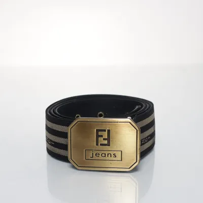 Bælte (Sort, Beige) fra Fendi Jeans Læder