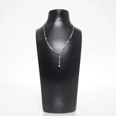Necklace (Silver, Multicolored) Silver