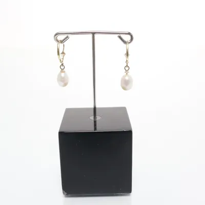 Earrings (Gold, White) Gold