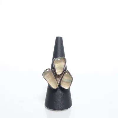 Ring (Zilver, Beige) Zilver
