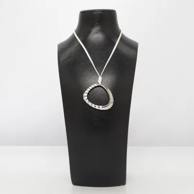 Necklace (White, Silver) from Fossil Steel Unknown metal