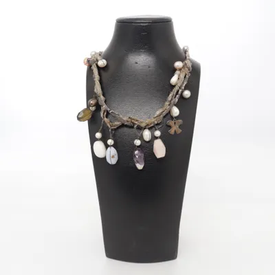 Ketting (Bruin, Meerkleurig) van Silke Zilver