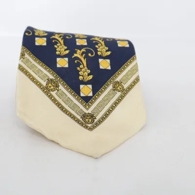 Stropdas (Blauw, Beige, Goud) van Gianni Versace Zijde