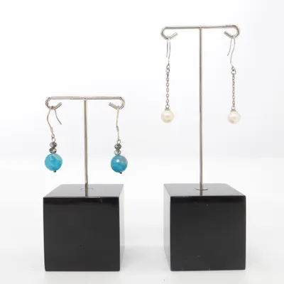 Ohrringe (Blau, Weiß) von Albrekts Guld Silber