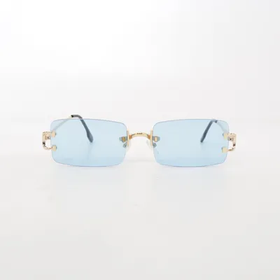Lunettes de soleil (Bleu, Or)