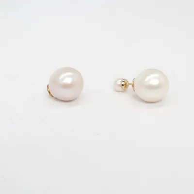 Earrings (White) Silver, Unknown metal
