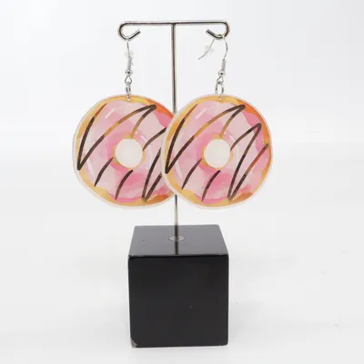 Boucles d'oreilles (Rose, Multicolore) de Kawaii.se Métal inconnu