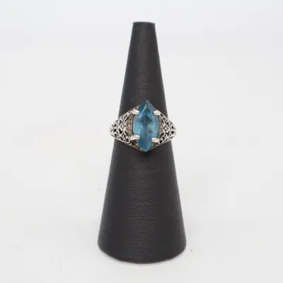 Bague (Argent, Bleu) Argent