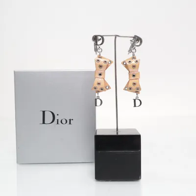 Clip on earrings (Silver, Beige) from Dior Unknown metal