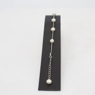 Enkelbandje (Zilver, Wit) Zilver