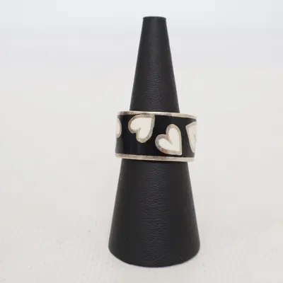 Ring (Silverfärgad, Svart, Vit) Silver