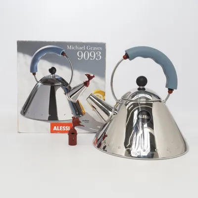 Kettle (Silver, Blue, Red) from Alessi