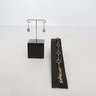 Jewelry set (Gold, Purple) Silver