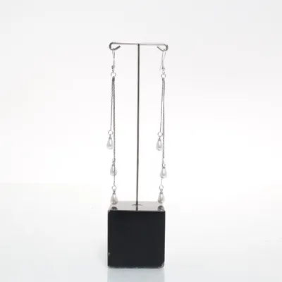 Earrings (Silver, White) Silver