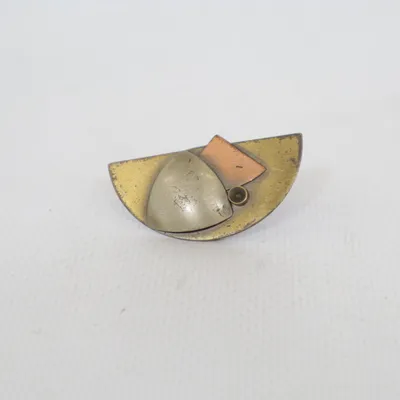 Brooch (Gold, Silver, Multicolored) Unknown metal