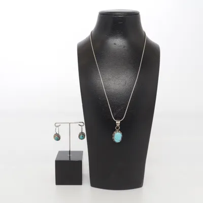 Parure de bijoux (Turquoise, Argent) Argent