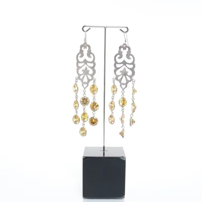 Earrings (Yellow, Silver) Silver