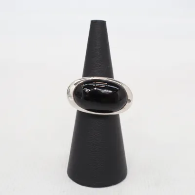 Zegelring (Zilver, Zwart) Zilver