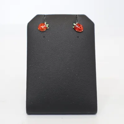 Boucles d'oreilles (Rouge, Argent, Vert) Argent