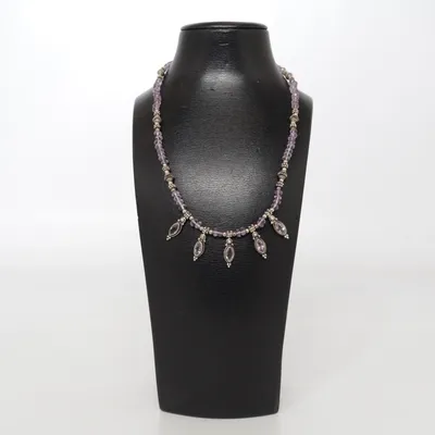Necklace (Purple, Silver) Silver