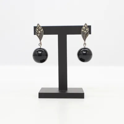 Oorbellen (Zwart) Zilver