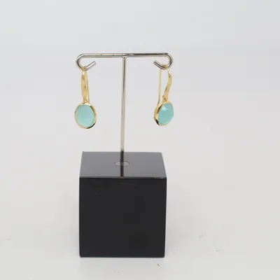 Oorbellen (Turquoise, Goud) van Chanti Zilver