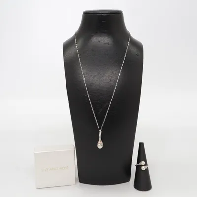 Parure de bijoux (Jackie creme) de Lily and Rose Argent