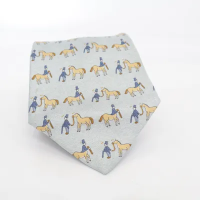 Tie (Blue, Yellow, Multicolored) from Hermès Silk