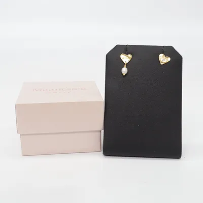 Ohrringe (Gold, Weiß) von Maanesten Silber