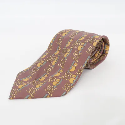 Tie (Purple, Yellow) from Hermès Silk