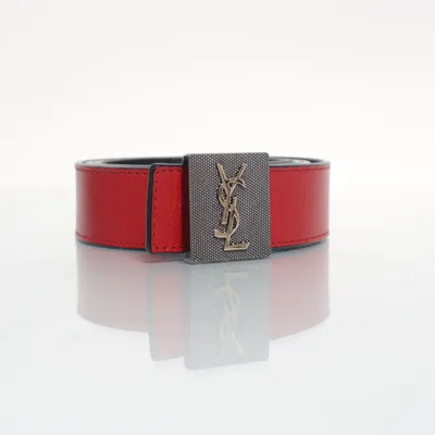 Ceinture (Noir, Rouge) de Yves Saint Laurent Cuir