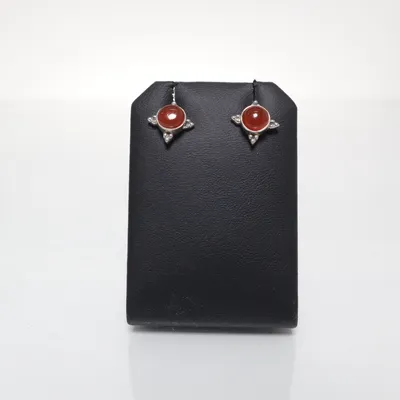 Örhängen (Röd, Silverfärgad) Silver