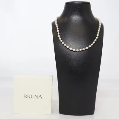 Necklace (White, Gold) from Bruna Silver