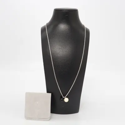 Necklace (Black, White, Silver) from Ma Couleur Silver