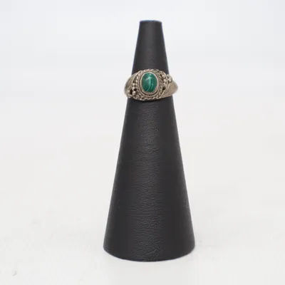 Bague (Argent, Vert) Argent