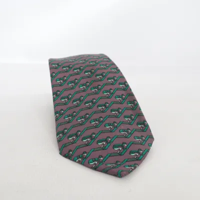 Cravate (Violet, Vert) de Hermès Soie