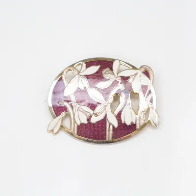 Broche (Violet, Blanc, Or) Métal inconnu